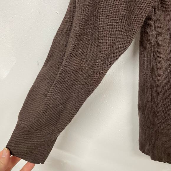 J. Crew Ruffleneck Merino Wool Sweater Deep Chocolate SZ SMALL Classic EUC - Picture 12 of 15